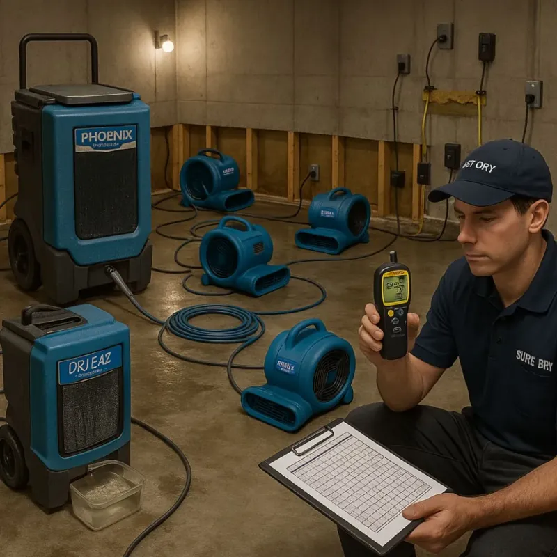Structural Drying and Dehumidification process in Weston Mills, NY
